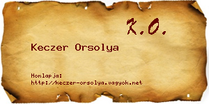 Keczer Orsolya névjegykártya