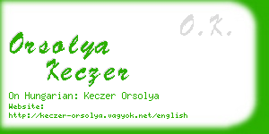 orsolya keczer business card